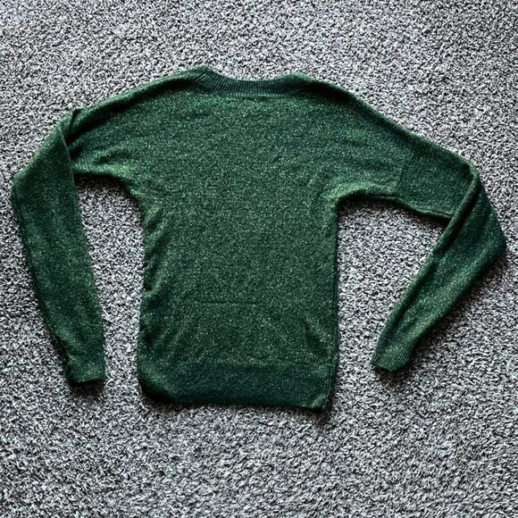 H&M Sparkly Green Long Sleeve Shirt Womens Large Shimmer Winter Knit Sweater - Picture 4 of 8